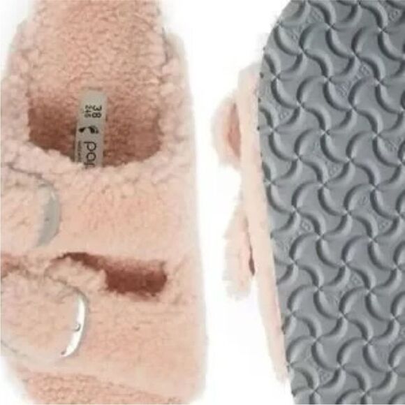 Birkenstock Papillio Arizona Teddy Shearling Slide Sandal Pink EU 37 US 6-6.5 - Picture 7 of 7